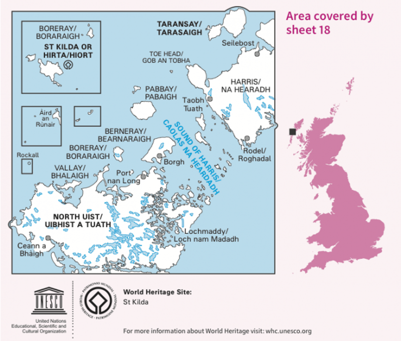 OS Landranger Map 18 - Sound of Harris North Uist Taransay and St Kilda-1